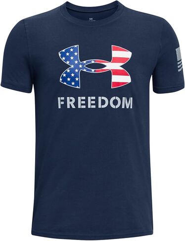 تي شيرت بشعار Freedom للأولاد من Under Armour، (002) أسود / / فولاذي، متوسط in Saudi Arabia