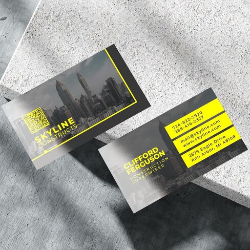 GotPrint Custom Business Cards 3.5" x 2" Vertical Size, 14 pt High Gloss UV Paper, Double Sided Full-Color Printing, Blue, 250 Qty in Kuwait