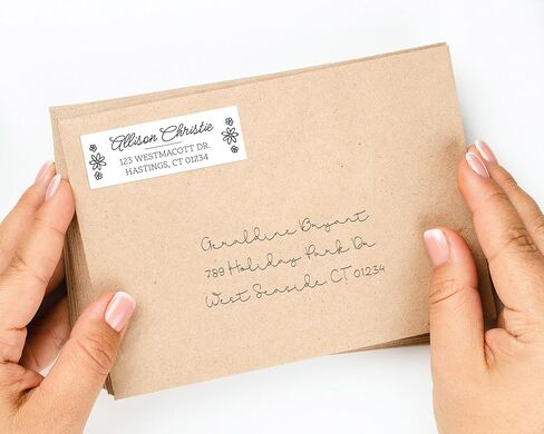 Personalized Return Address Labels - Black & White Styles - Choose Your Design - Custom Self Adhesive Stickers for Envelopes (60-960 Labels) (Elegant Style) in Saudi Arabia