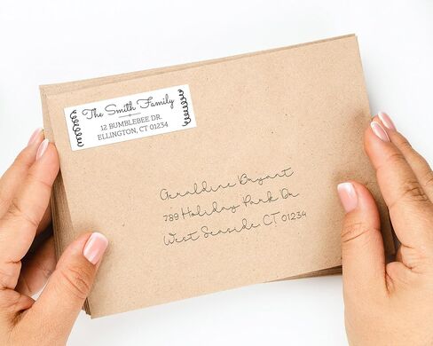 Personalized Return Address Labels - Black & White Styles - Choose Your Design - Custom Self Adhesive Stickers for Envelopes (60-960 Labels) (Elegant Style) in Saudi Arabia