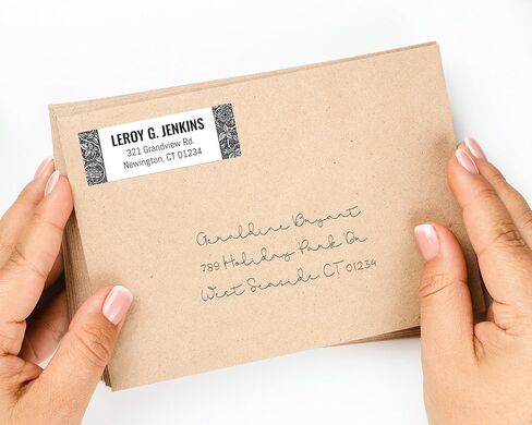 Personalized Return Address Labels - Black & White Styles - Choose Your Design - Custom Self Adhesive Stickers for Envelopes (60-960 Labels) (Elegant Style) in Saudi Arabia