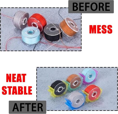JAKOUE 80pcs Bobbin Clips Organizer Set - Clear Plastic Clamps for Embroidery Thread, DIY & Sewing Kits in Kuwait