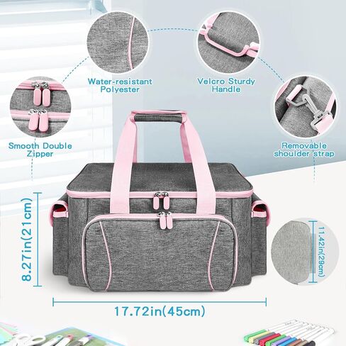 Cricu Joy Carrying Case, Convenient Travel Organizer with Dividers for Cricu Joy Xtra Accessories and Various Supplies, Cricu Joy Case Bag, Sturdy Oxford Fabric(Pink Gray) in Kuwait