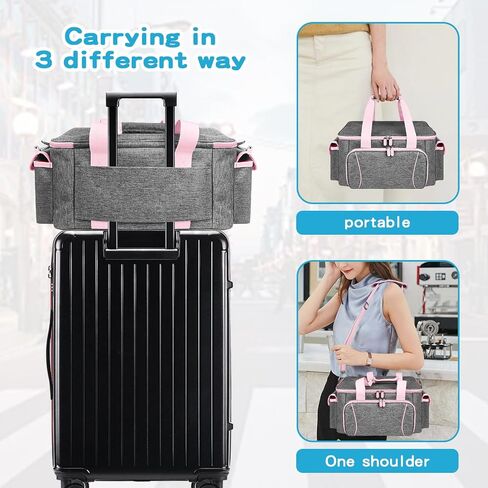 Cricu Joy Carrying Case, Convenient Travel Organizer with Dividers for Cricu Joy Xtra Accessories and Various Supplies, Cricu Joy Case Bag, Sturdy Oxford Fabric(Pink Gray) in Kuwait