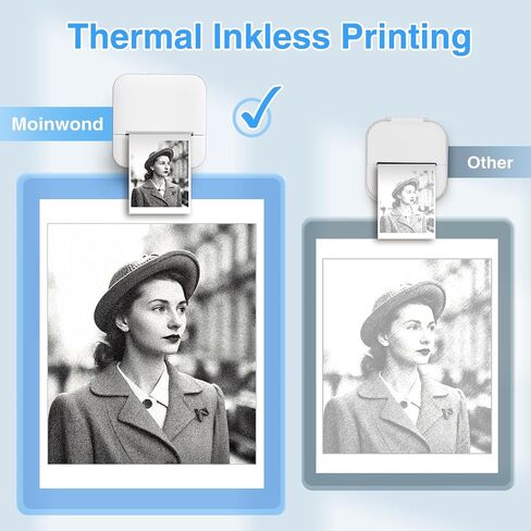 NoteBuddy Mini Sticker Printer Doodle Dash Portable Portable Prottible Pocket Photo Photo Photo Photo Bluetooth للحصول على مساعدة في التعلم ، مستلزمات سجل القصاصات ، مجلة ، ملاحظات الدراسة مع ورق ملصق ، أبيض in Saudi Arabia