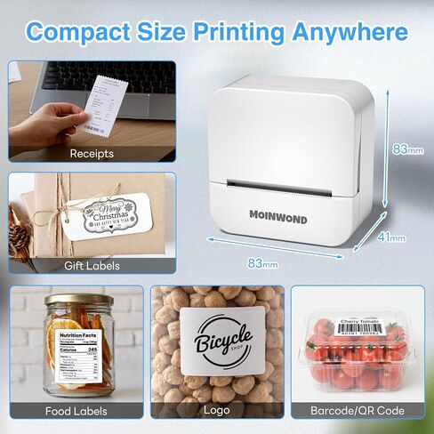 NoteBuddy Mini Sticker Printer Doodle Dash Portable Portable Prottible Pocket Photo Photo Photo Photo Bluetooth للحصول على مساعدة في التعلم ، مستلزمات سجل القصاصات ، مجلة ، ملاحظات الدراسة مع ورق ملصق ، أبيض in Saudi Arabia