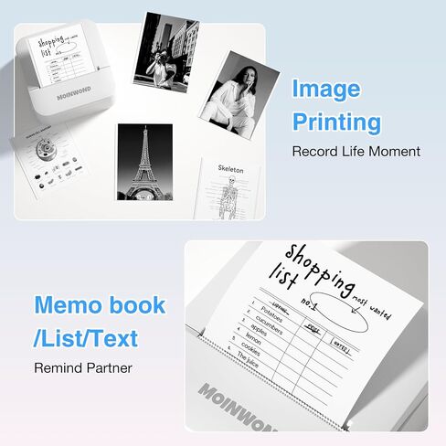NoteBuddy Mini Sticker Printer Doodle Dash Portable Portable Prottible Pocket Photo Photo Photo Photo Bluetooth للحصول على مساعدة في التعلم ، مستلزمات سجل القصاصات ، مجلة ، ملاحظات الدراسة مع ورق ملصق ، أبيض in Saudi Arabia