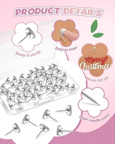 eZAKKA Push Pins, 30 Pcs Metal Thumb Tacks for Cork Board Wall Pins for Photo Hanging, Feature Wall, Travel Map, Bulletin Board, Office or Home, Golden in Kuwait