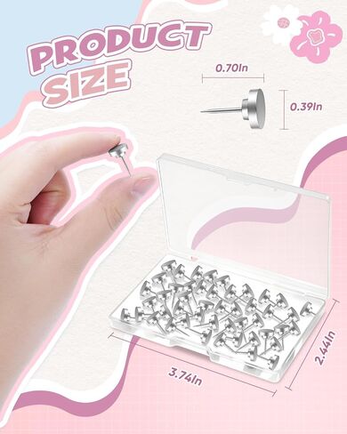 eZAKKA Push Pins, 30 Pcs Metal Thumb Tacks for Cork Board Wall Pins for Photo Hanging, Feature Wall, Travel Map, Bulletin Board, Office or Home, Golden in Kuwait