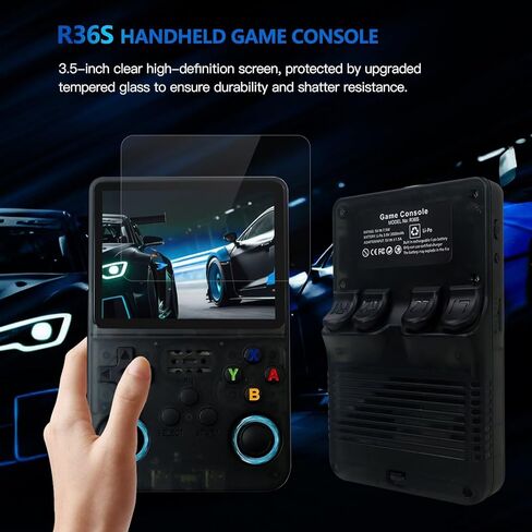 R36S Retro Handheld Game Console with 128G 3.5 Inch IPS Screen Built-in 15000 Games Open Source Linux System 640x480 Resolution Portable Pocket Video Player (Purple) in Kuwait