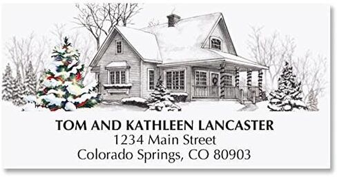 Winter Home Personalized Christmas Address Labels - Set of 48, self-Stick in Saudi Arabia