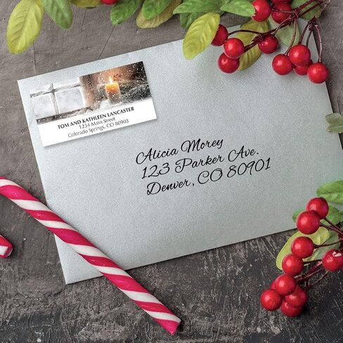 Winter Home Personalized Christmas Address Labels - Set of 48, self-Stick in Saudi Arabia