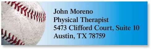 Baseball Small Return Address Labels - Set of 240 2" x 5/8" Self-Adhesive, Flat-Sheet Labels in Saudi Arabia