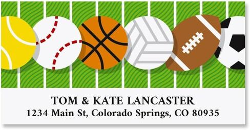 Baseball Small Return Address Labels - Set of 240 2" x 5/8" Self-Adhesive, Flat-Sheet Labels in Saudi Arabia