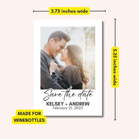 Personalized Photo Wine Bottle Labels, Save The Date, Anniversary, Milestone Birthdays, Quinceanera, Customized Wine Bottles, Photo Wine Labels, Your Photo, Your Text in Saudi Arabia