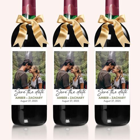 Personalized Photo Wine Bottle Labels, Save The Date, Anniversary, Milestone Birthdays, Quinceanera, Customized Wine Bottles, Photo Wine Labels, Your Photo, Your Text in Saudi Arabia