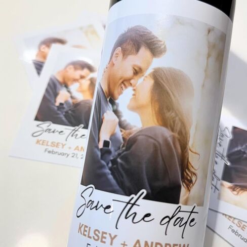 Personalized Photo Wine Bottle Labels, Save The Date, Anniversary, Milestone Birthdays, Quinceanera, Customized Wine Bottles, Photo Wine Labels, Your Photo, Your Text in Saudi Arabia