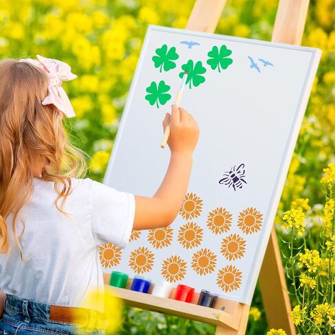 72 PCS مجموعة الإستنسل النباتية ، وقوالب الطلاء الفراشة والزهور القابلة لإعادة الاستخدام - الأوراق ، اليعسوب ، مجموعة الحرف الطبيعة البرية للجداريات الجدارية ، فن النسيج ، علامات الخشب ، مشاريع فصول الأطفال in Kuwait