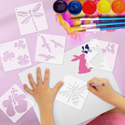 72 PCS مجموعة الإستنسل النباتية ، وقوالب الطلاء الفراشة والزهور القابلة لإعادة الاستخدام - الأوراق ، اليعسوب ، مجموعة الحرف الطبيعة البرية للجداريات الجدارية ، فن النسيج ، علامات الخشب ، مشاريع فصول الأطفال in Kuwait