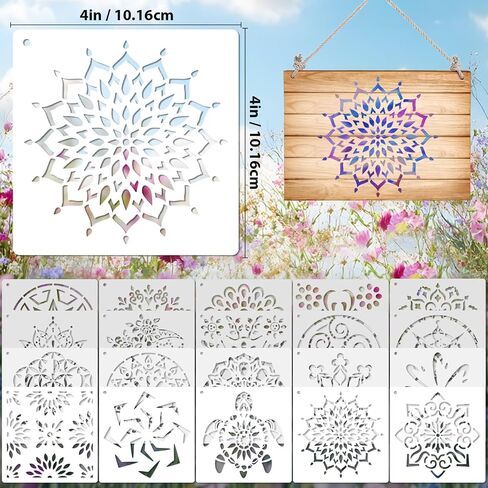 72 PCS مجموعة الإستنسل النباتية ، وقوالب الطلاء الفراشة والزهور القابلة لإعادة الاستخدام - الأوراق ، اليعسوب ، مجموعة الحرف الطبيعة البرية للجداريات الجدارية ، فن النسيج ، علامات الخشب ، مشاريع فصول الأطفال in Kuwait