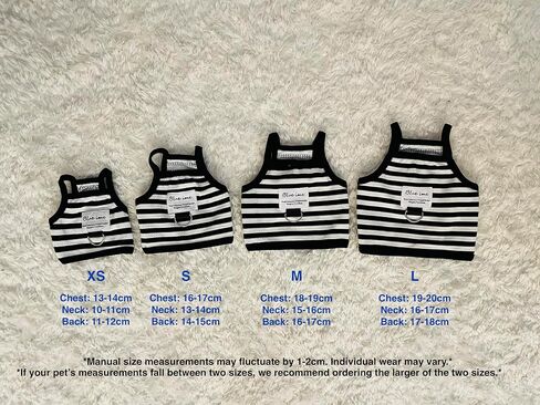 Cute Pet Tank Top Shirt with D-Ring Leash Hook, French-Inspired Black and White Stripe, XS, S, M, L, Cotton, Machine Washable, Ideal for Small to Medium Dogs & Cats (Black and White Stripes, Medium) in Saudi Arabia
