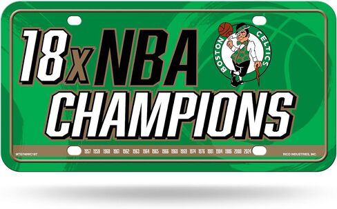 علامة Rico Industries NBA Boston Celtics Split Metal Auto Tag 8.5 بوصة × 11 بوصة - رائعة للشاحنة/السيارة/سيارات الدفع الرباعي in Saudi Arabia