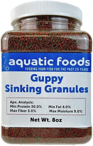 حبيبات غارقة الغرق المائية المائية ، تعزيز الألوان ومزيج سبيرولينا ل guppies ، tetras ، جميع حاملي الحية ، baby cichlids ... wl 8oz sm جرة in Saudi Arabia