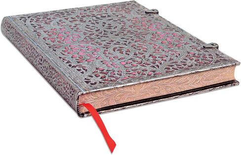 Paperblanks Silver Filigree Blush Pink Noteboor pages wrined conting journal blank sketch book (Silver Filigree Collection) in Saudi Arabia