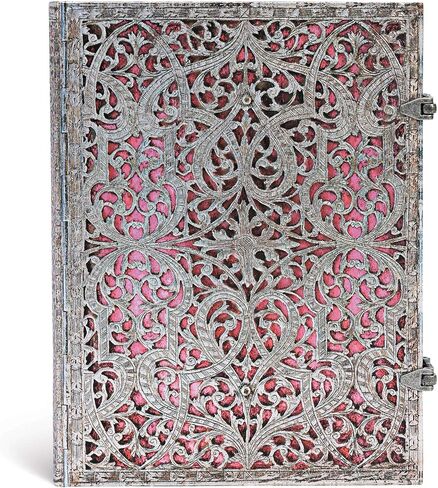 Paperblanks Silver Filigree Blush Pink Noteboor pages wrined conting journal blank sketch book (Silver Filigree Collection) in Saudi Arabia