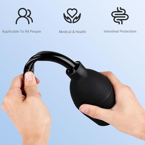 Enema Bulb Kit Superior Hygiene with Our Douche Enema Bulb Kit- 3 Nozzles, 224ML Capacity (Black), Designed for Women & Men in Saudi Arabia
