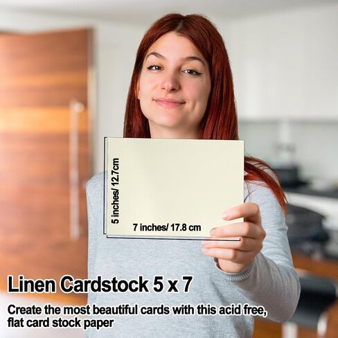 party greeting 5x7 Linen Paper Textured Cardstock Heavyweight Textured Index Cards Printable Linen Cardstock 92lb Cover for Printing Wedding Baby Shower Invitation Greeting Postcards 50 Pcs(Cream) in Saudi Arabia