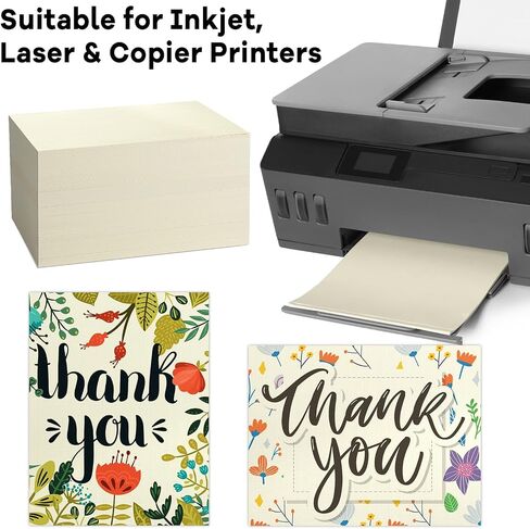 party greeting 5x7 Linen Paper Textured Cardstock Heavyweight Textured Index Cards Printable Linen Cardstock 92lb Cover for Printing Wedding Baby Shower Invitation Greeting Postcards 50 Pcs(Cream) in Saudi Arabia