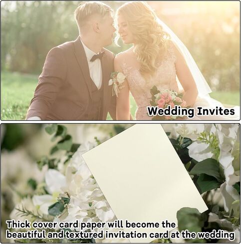 party greeting 5x7 Linen Paper Textured Cardstock Heavyweight Textured Index Cards Printable Linen Cardstock 92lb Cover for Printing Wedding Baby Shower Invitation Greeting Postcards 50 Pcs(Cream) in Saudi Arabia