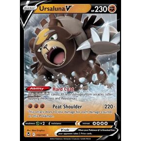 Ursaluna V 102/195- Silver Tempest - Pokemon Ultra Rare Card - Holo Foil