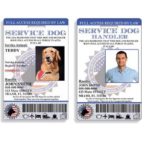 Xpressid مخصص DOGRAPHIC SERVICE DOG ID ومعرف المعالج - يتضمن التسجيل في سجل الكلاب الوطني - رمز الاستجابة السريعة جاهزة