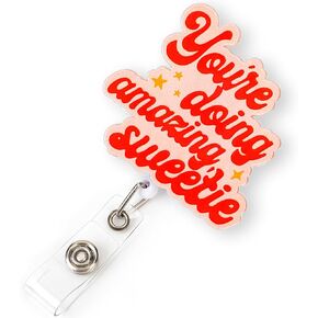 Celokiy You're Doing Amazing Sweetie Badge Reel Retractable with Clip for Nurse,Medical Staff,Nursing Student,Doctor,Teacher,School and Office/Social Worker