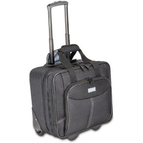 RUGGARD Rolling Laptop Case – Stylish 15.4" Laptop Pocket, 12.9" Tablet Pocket, Lay-Flat Opening, Retractable Handle, Smooth 3" Casters – Ideal for Business Travel and Everyday Use (Black)