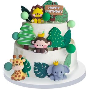 20pcs Happy Birthday Cake Toppers – Cute Animal Cake Decorations for Kids & Adults – Fun & Safe Non-Edible Party Supplies
