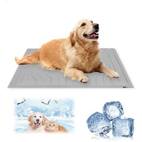 Dog Cooling Mat, Cooling Mat for Dogs, Breathable Dog Bed with Non-Slip Design, Durable Cool Pad for Cats Washable Summer, Pets Sleeping Mats for Home Outdoor (c Blue, L 48 * 28in)