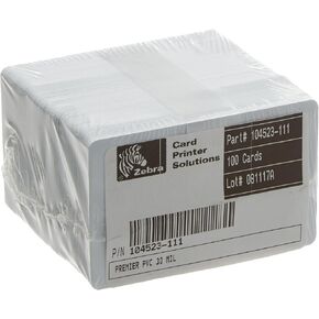 Zebra 104523-111 Plastic Sheets, Premier PVC 30 ml, Pack of 100