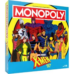Monopoly: X-Men '97 Edition Board Game ، شراء ، بيع ، طفرات مميزة مثل Wolverine ، Magneto ، Rogue & More ، والتي تضم 6 رموز مخصصة تحت عنوان X-Men ، والبضائع المرخصة رسميًا ومجمعًا