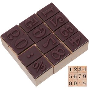 1 Set Wooden Stamp Set Arabic Numerals Stamps Number Stamps Wooden Scrapbook Seal DIY Craft Stamp Wooden Stamps Numbers Stamp DIY Planner Stamp Arabic Numerals Seal DIY Stamps