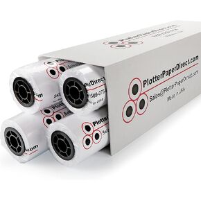 PlotterPaperDirect CAD Paper Rolls, 30’’ x 150’ (4 Pack), 20 lb. Uncoated 96 Bright White Paper on a 2’’ Core, 75 GSM Plotter Paper For Engineers, Architects, Copy Service Shops w/Inkjet Printers…