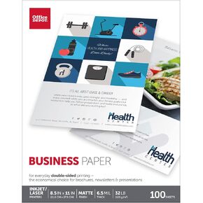ورقة عرض Office Depot على الوجهين ، Matte ، 8 1/2in. x 11in. ، 32 lb ، حزمة من 100 ورقة ، 124212