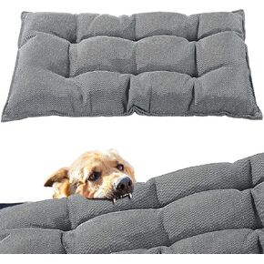 HOMBYS Chew Proof Dog Bed Indestructible and Durable Dog Crate Bed for Aggressive Chewers & Crazy Diggers, Water Resistant Crate Pad Mat Kennel Pad, (Gray, 17"x23")