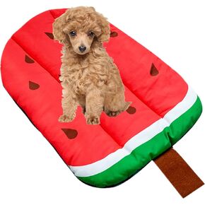 alfyng Pet Dog Pad, Pet Cat Puppy Portable Washable Mat Cute Fruit Pattern Mat Cushion Pad Summer Bed Sleeping Mattress Cushions Dogs Seat (Watermelon)