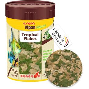 Sera vipan Nature Flake 0.8oz | طعام أساسي مميز للأسماك الزينة | وجبة الحشرات وتأثير ما قبل الحمل | خالية من الأصباغ والمواد الحافظة | مثالي لمغذيات السطح