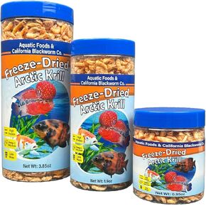 Aquatic Foods Inc. Arctic Krill ، تجميد الكريل المجفف ، عالية في تعزيز الألوان الطبيعية للسيشليكات الكبيرة ، الأسماك الاستوائية ، KOI ، السلاحف ، مزيج بيليه من 12 نوعًا ومزيج من الويفر 4 من النوع