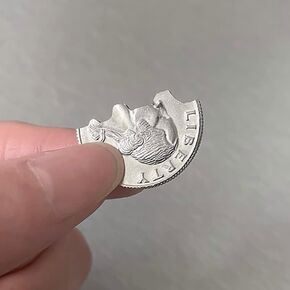 SUMAG Bite Coin Magic Tricks US Quarter Dollar Magic Folding Bite Out Restore Coin Magic for Magicians Close up Street Illusions Gimmicks Mentalism Prop