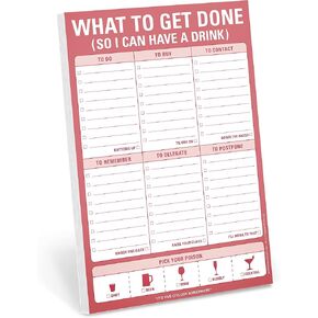 Knock Knock What to Get Do (So I Can Have a Drink), To Do List Note Pad, 6 x 9-inches